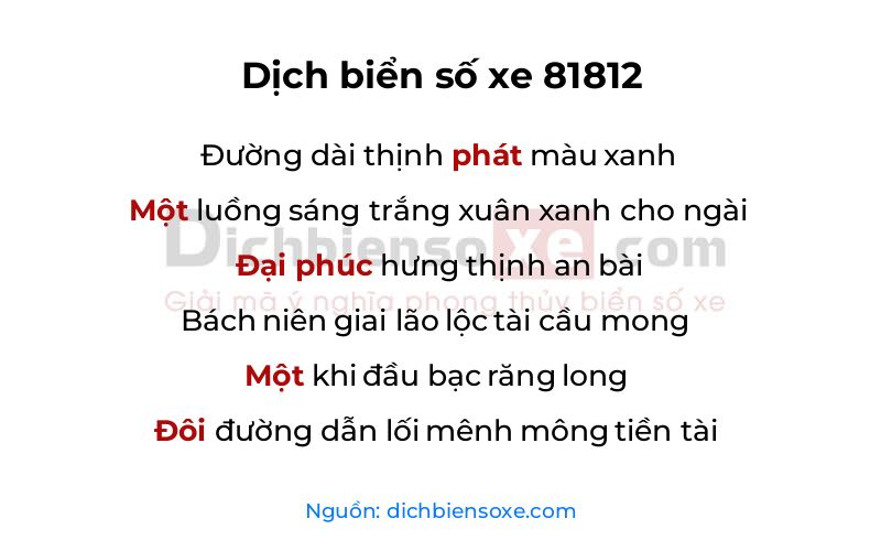 Dịch thơ biển số 81812
