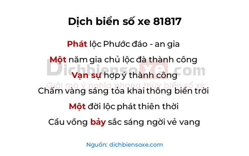 Dịch thơ biển số 81817