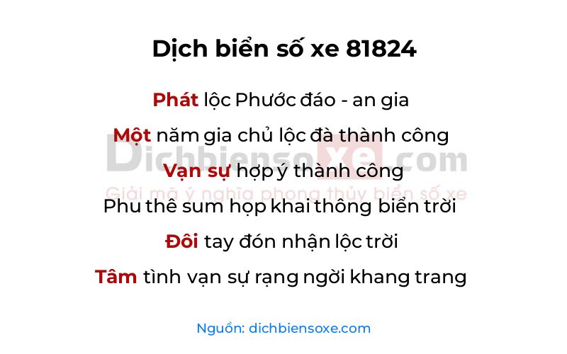 Dịch thơ biển số 81824