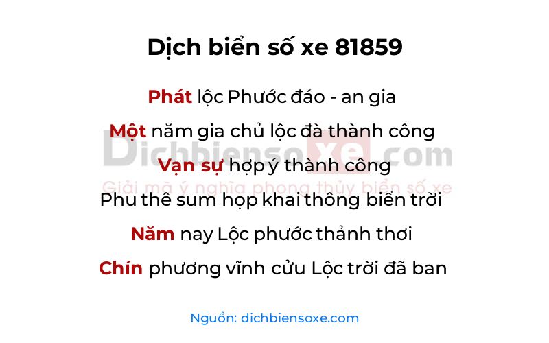 Dịch thơ biển số 81859