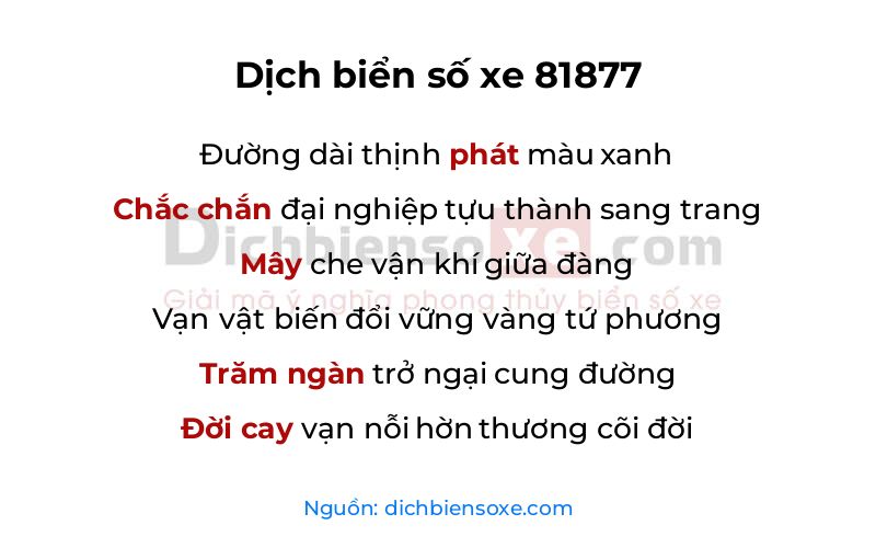 Dịch thơ biển số 81877