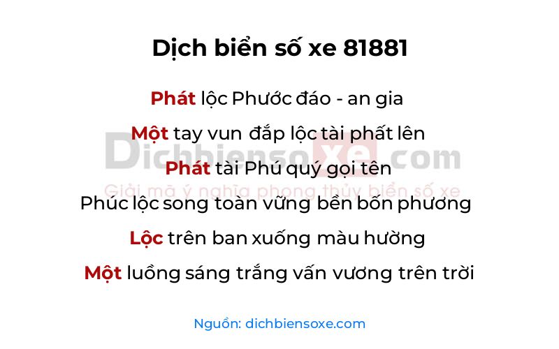 Dịch thơ biển số 81881