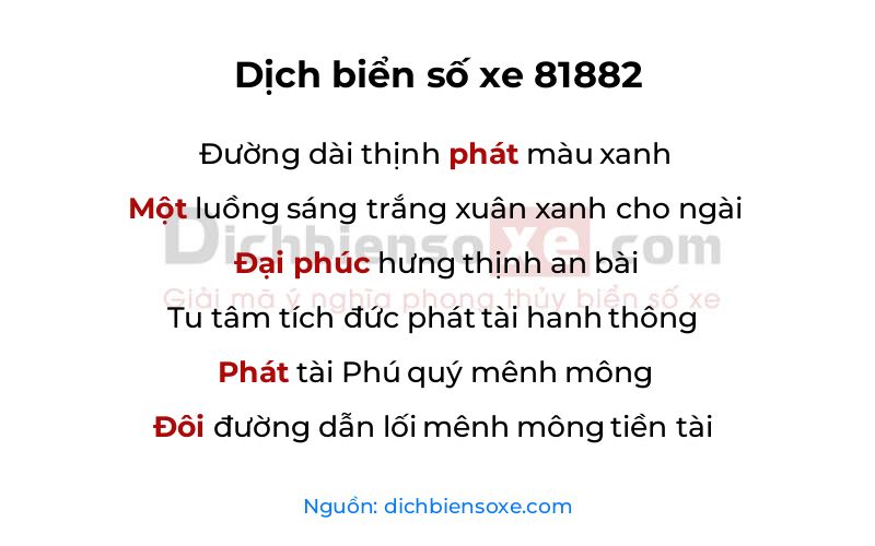 Dịch thơ biển số 81882