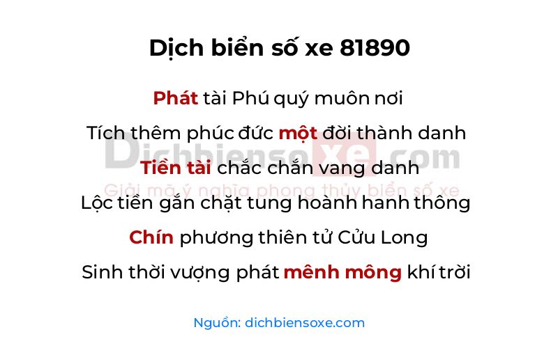 Dịch thơ biển số 81890