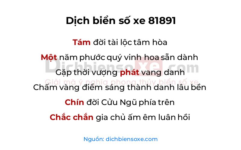 Dịch thơ biển số 81891