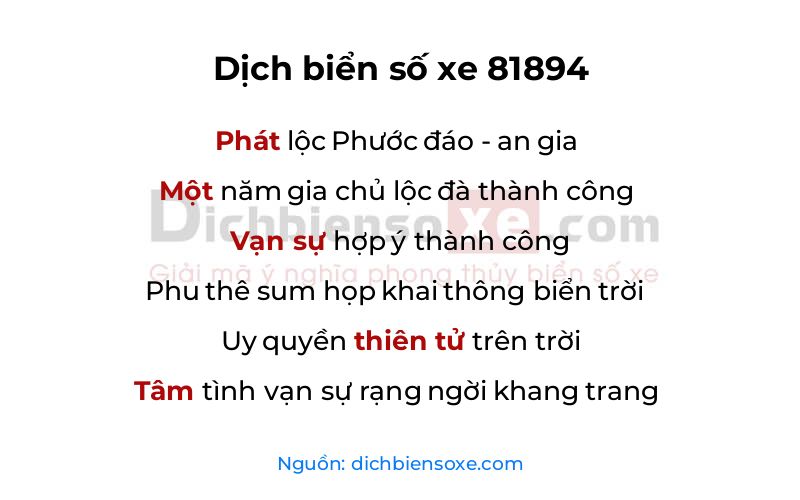 Dịch thơ biển số 81894