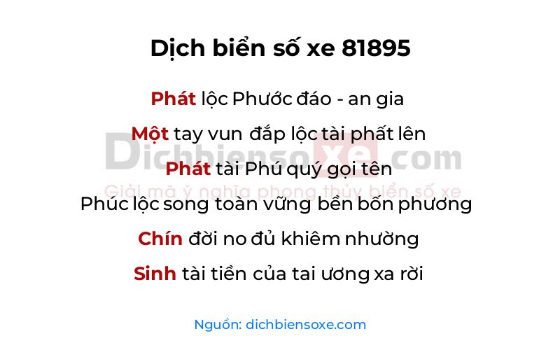 Dịch thơ biển số 81895