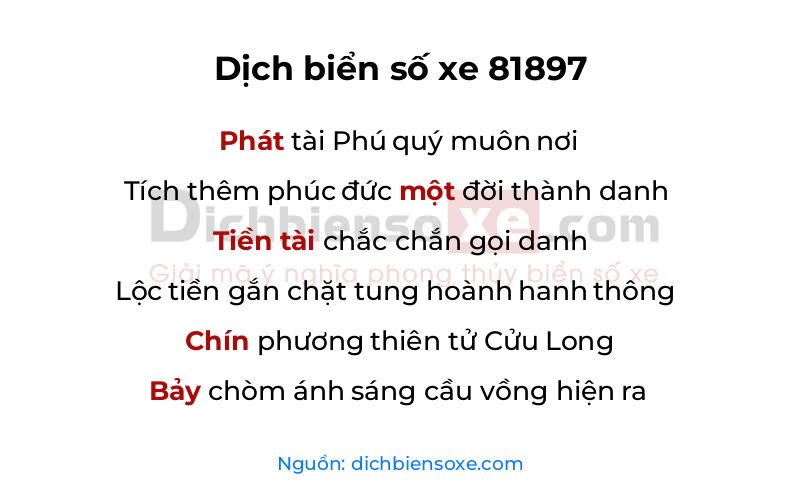 Dịch thơ biển số 81897