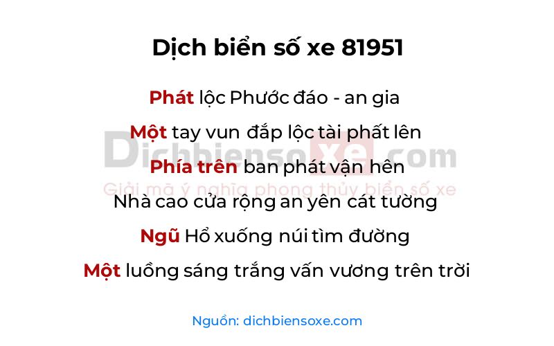 Dịch thơ biển số 81951