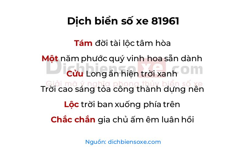 Dịch thơ biển số 81961
