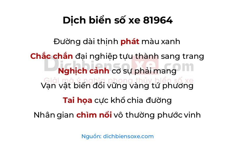 Dịch thơ biển số 81964