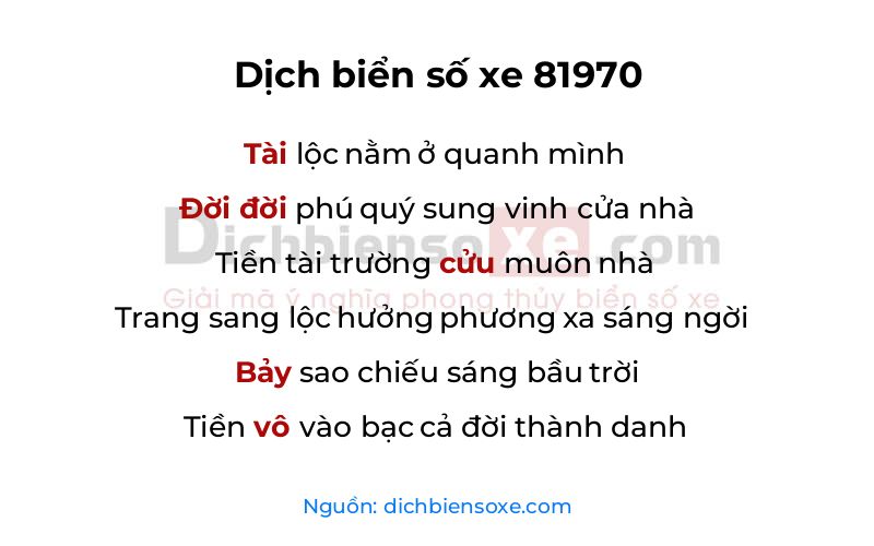 Dịch thơ biển số 81970