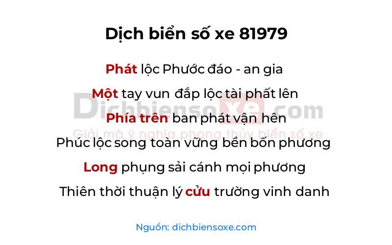 Dịch thơ biển số 81979