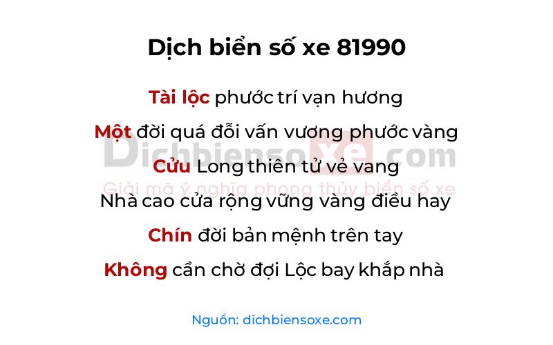 Dịch thơ biển số 81990