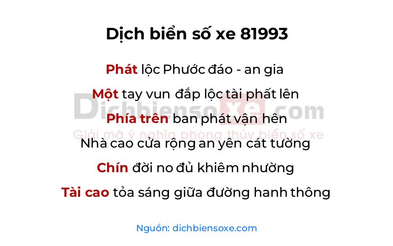 Dịch thơ biển số 81993