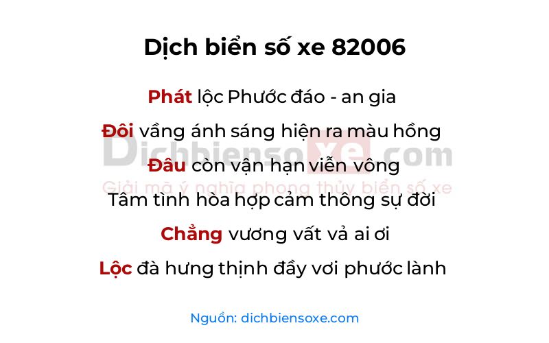 Dịch thơ biển số 82006