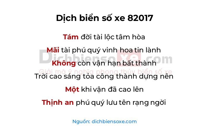 Dịch thơ biển số 82017