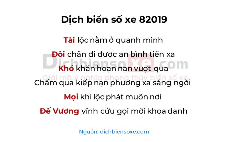 Dịch thơ biển số 82019