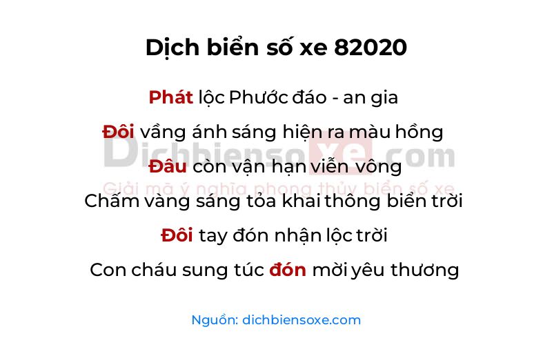 Dịch thơ biển số 82020