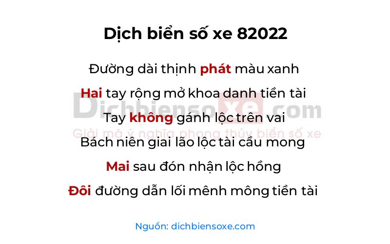 Dịch thơ biển số 82022