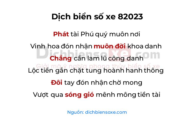 Dịch thơ biển số 82023