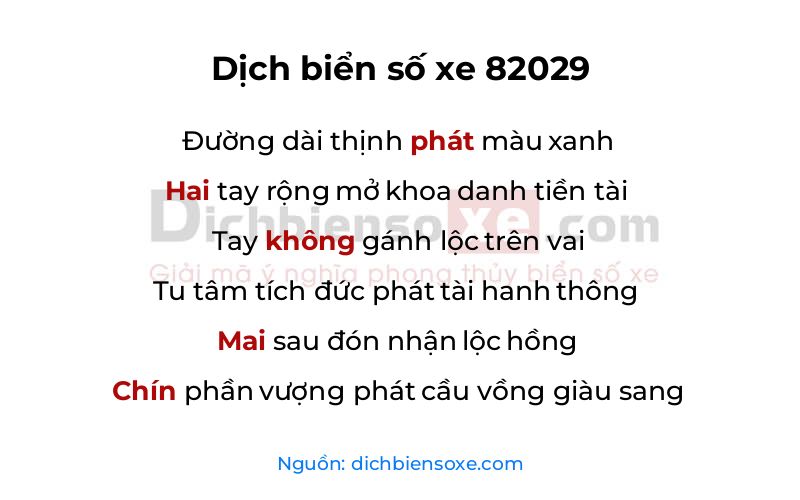 Dịch thơ biển số 82029