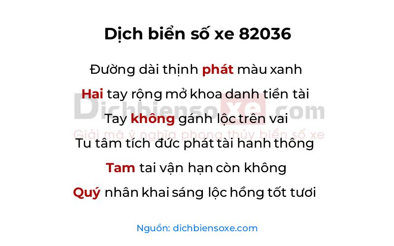 Dịch thơ biển số 82036