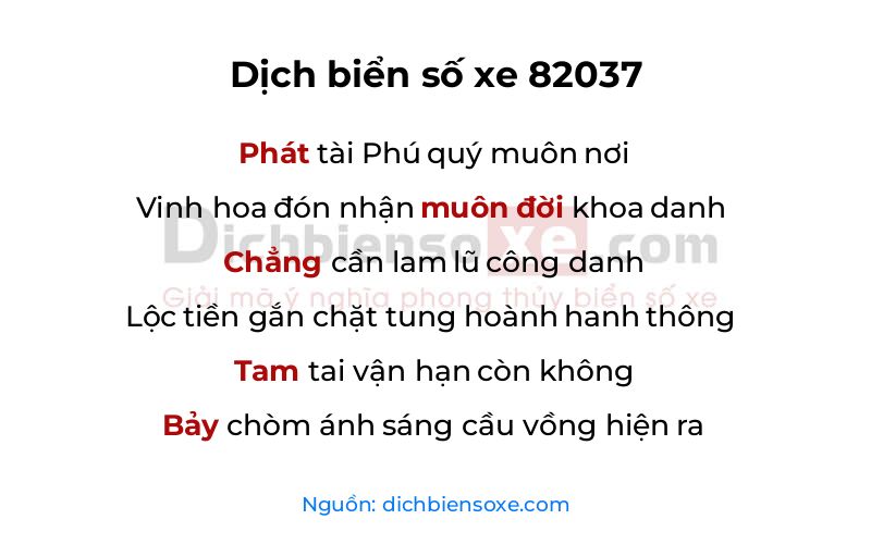 Dịch thơ biển số 82037