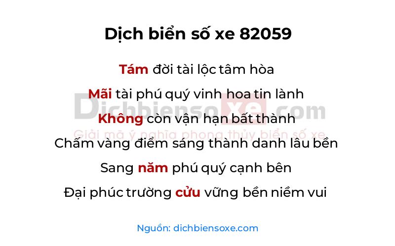 Dịch thơ biển số 82059