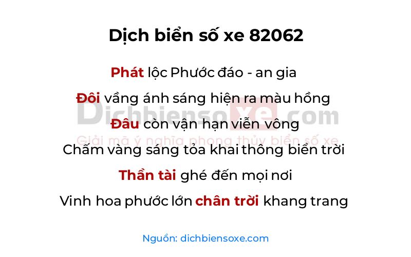 Dịch thơ biển số 82062