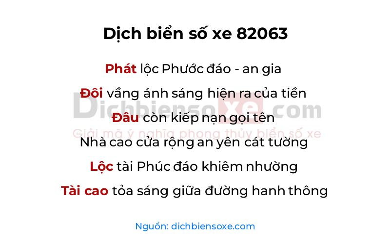 Dịch thơ biển số 82063