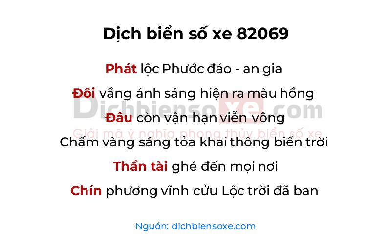 Dịch thơ biển số 82069
