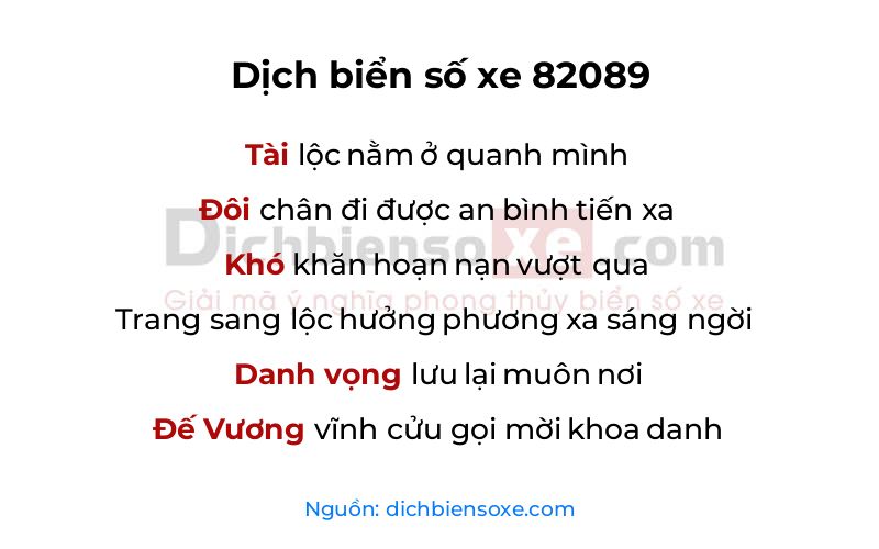 Dịch thơ biển số 82089