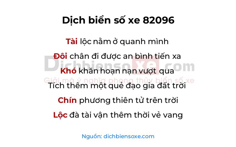 Dịch thơ biển số 82096