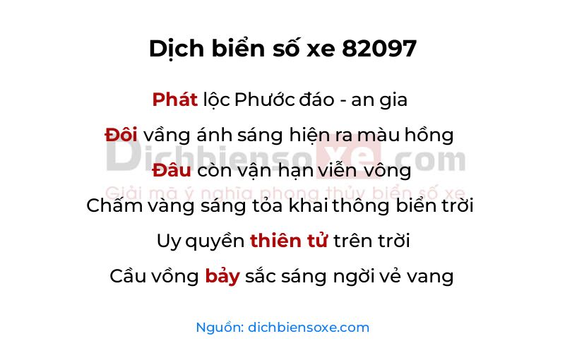 Dịch thơ biển số 82097