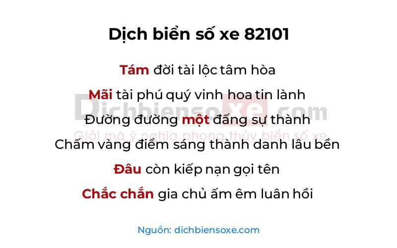 Dịch thơ biển số 82101
