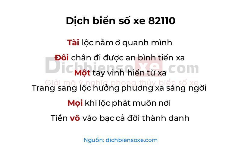 Dịch thơ biển số 82110