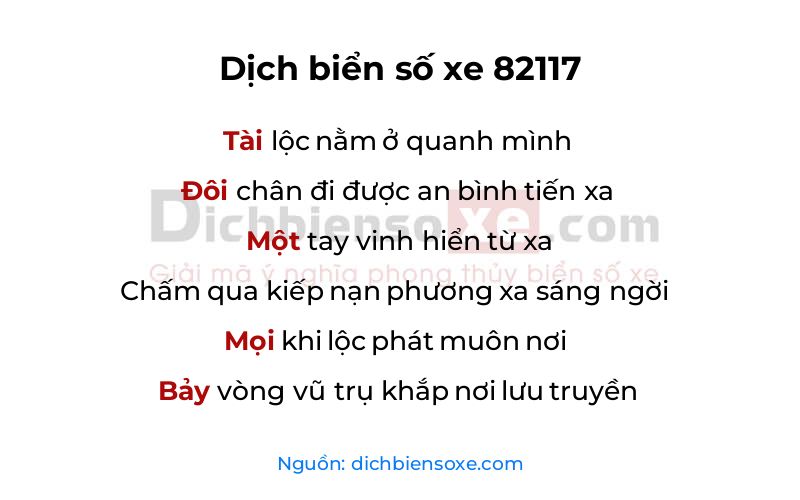 Dịch thơ biển số 82117