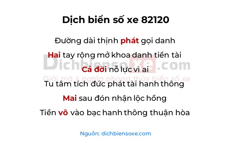 Dịch thơ biển số 82120