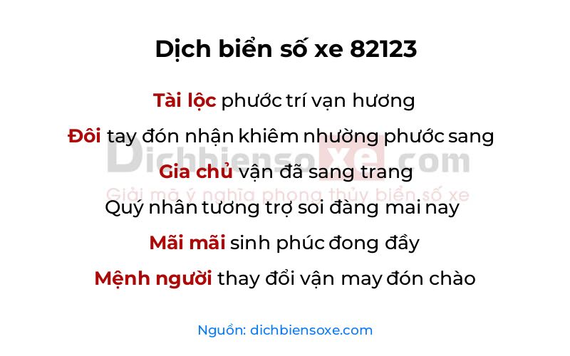 Dịch thơ biển số 82123