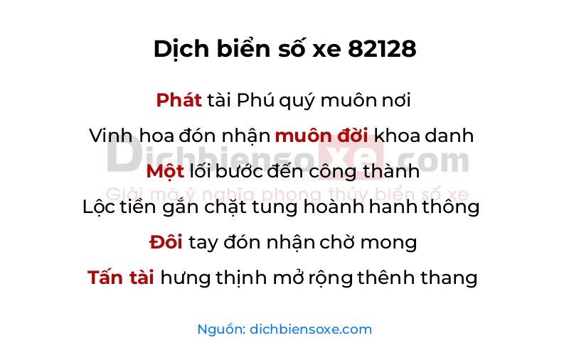 Dịch thơ biển số 82128