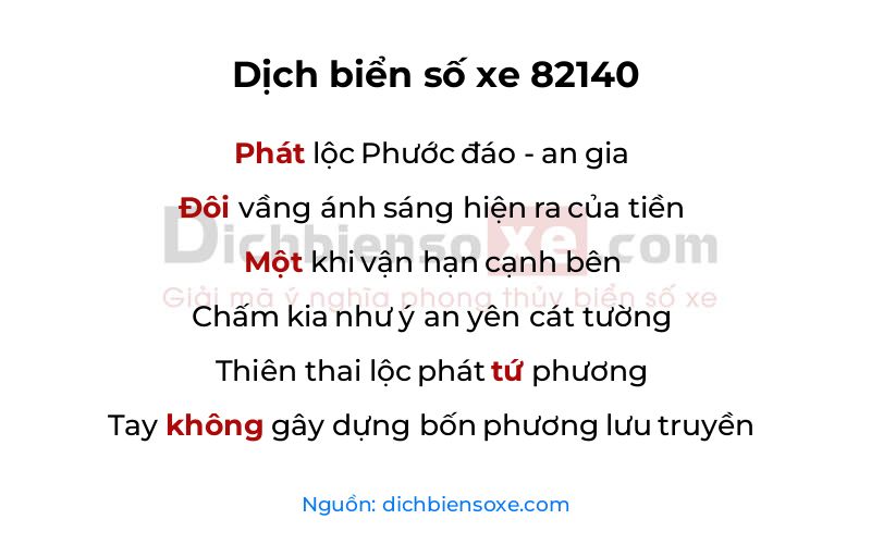 Dịch thơ biển số 82140