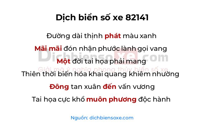 Dịch thơ biển số 82141