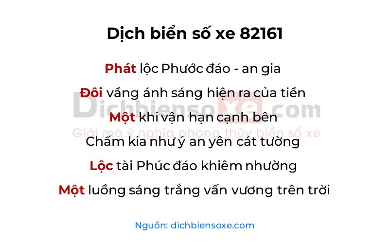 Dịch thơ biển số 82161