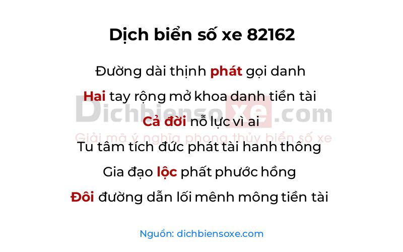 Dịch thơ biển số 82162
