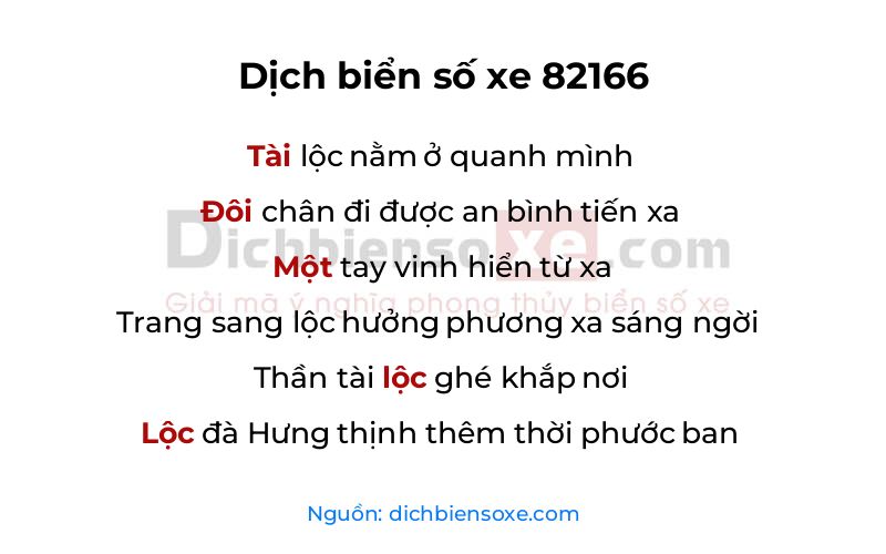 Dịch thơ biển số 82166