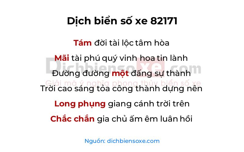 Dịch thơ biển số 82171