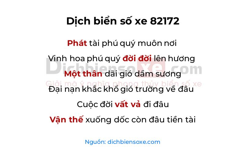 Dịch thơ biển số 82172