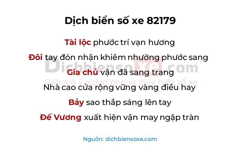 Dịch thơ biển số 82179