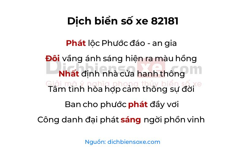 Dịch thơ biển số 82181